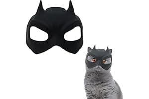 OIXYEY 1 Pièces Masque Batman Chat, Deguisement Pour Chat, Halloween Christmas Half Mask For Pet, Fun Mask For Cats, Costume Accessories, Pour Carnival Halloween Cosplay Party (Noir, D)