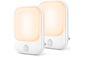 ‎FOMYHEARD FOMYHEARD Nachtlicht mit Bewegungsmelder, 2 Stück LED Nachtlicht Steckdose mit 3 Modi (EIN/AUTO/AUS) und 5 Helligkeit Dimmbar für Schlafzimmer, Gang, Küche, Wohnzimmer, Badezimmer