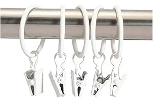 ‎MIYA Miya@ hochwertige 30 Packung Metall Vorhang Clip Ringe Gardinenringe mit Clip Drapery Vorhang Ringe mit Clip (Weiss)