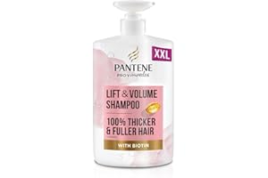 Pantene Lift'N'Volume Thickening Shampoo with Biotin, Silicone Free, 1000ml XL Pump. Pro V Miracles Shampoo Enriched with Antioxidants. Visibly Fuller Hair