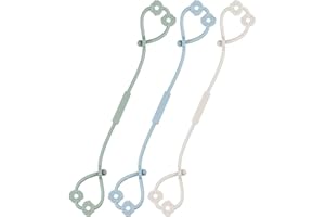 WESWEET Toy Safety Straps - Stretchable Cup Catcher Silicone Dummy Clips for Strollers, High Chair, Cribs, Bags (Green/Blue/Grey)