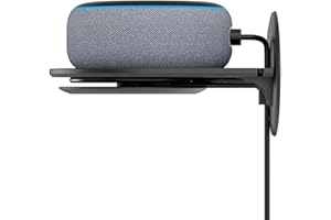 Aokicase Soporte de pared para Amazon Echo Dot 4, accesorio con gestión de cables integrada, no requiere tornillos, accesorios para altavoces (Amazon Echo dot 4, negro) A335