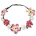Produktbild VRTUR Mädchen Braut Blumenkrone Stirnband Haarband Blumen Girlande Kopfstück zum Hochzeit Parteien Halloween Kopfschmuck (Einheitsgröße, Pink)