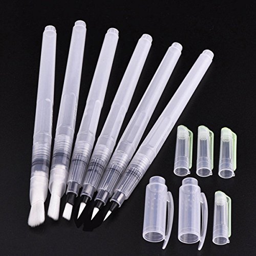 6 Stück Wasser Pinsel Aquarell Kalligraphie Zeichnung Malerei Pen Freihandtools - 7