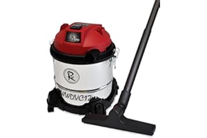 RocwooD Wet And Dry Vacuum Cleaner 12L Stainless Steel 500W 230V Blowing Home Living Cleaning 3-in-1 Hard Floor Compact Carpet Car Red Black Crevice Tool