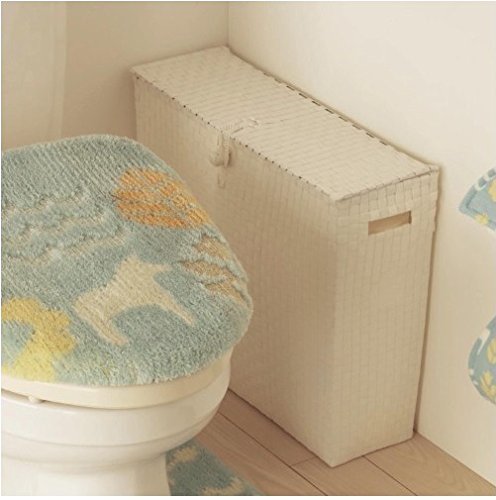 Arpan Toilet Roll Holder Bathroom Multipurpose Storage Unit Polypropylene Woven On Metal frame – White by ARPAN - 2
