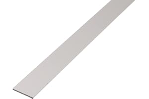 Alberts 434465 Profilé Plat | Aluminium, anodisé Couleur Argent | 1000 x 40 x 2 mm, Gris
