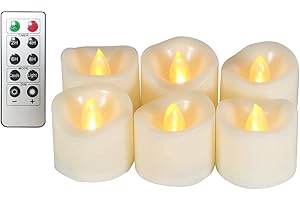 EROSWAY LED realistyczne, migoczące bezpłomieniowe świece LED z pilotem zdalnego sterowania, timer 2/4/6/8, 300 godzin nieprzerwanej oświetlenie