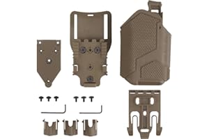 Peminkoo Funda táctica para Pistola para Mano Derecha Airsoft G1ock 17 19 Sig P226 P320 Fundas Sistema QLS Cinturón para Pistola con Linterna X300