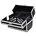 Popamazing Aluminium Beauty Cosmetic Vanity Case Box for Pro Make Up/Nail Art/Travel/Storage (Black) (31.5 x 21.5 x 27cm, Black)