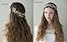 SWEETV Bohemian Headpiece Crystal Pearl Bridal Hair Vine Flower Halo Wedding Headband Tiara, Gold