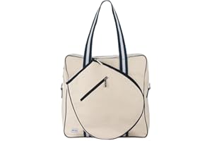 AME & Lulu Hamptons Tennis Tour Bag - Removable Adjustable Straps - Exterior Pocket Fits Two Racquets