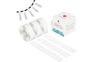 Phomemo D30 Thermal Paper - Jewelry Wires Cables Label Self-Adhesive Label Paper 12.5x74/0.49x2.91 White for Business Reselling Supermarket, Compatible with Phomemo D30, 3 Rolls