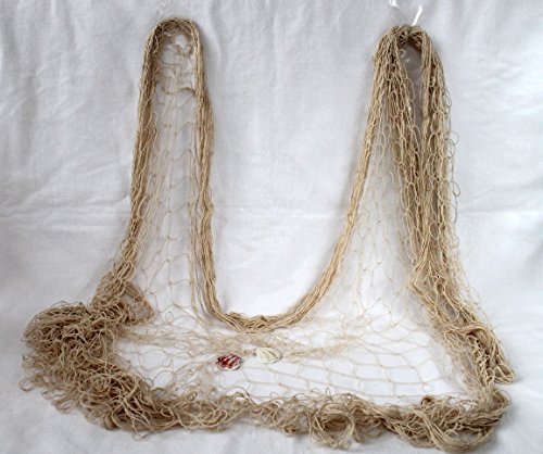 großes Deko Netz Fischernetz ca. 150x300cm Beige Baumwolle Maschen 4x4cm - 2