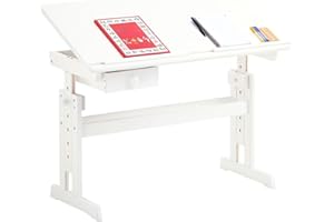 ‎IDIMEX IDIMEX Kinderschreibtisch Flexi mit Kippfunktion und Höhenverstellung, praktischer Schreibtisch aus massiver Kiefer in weiß