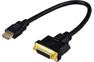 GARNIRISE HDMI to DVI Cable, Adapter Cable Bi-Directional, Female DVI Dual Link to Male HDMI, Cable Converter Supports Monitor, PC, TV, Projector, 1080p Full HD 60Hz, Compatible With Nintendo Switch, DVD