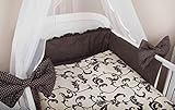 Baby Bettwäsche 5tlg Bettset mit Nestchen Kinderbettwäsche Himmel 100x135cm Retro braun Chiffonhimmel - 2