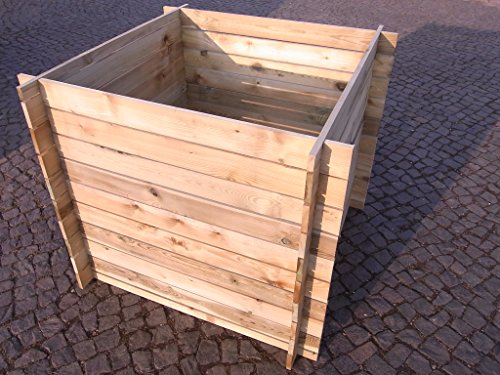 stabiler Holzkomposter Komposter Kompostbehälter Hochbeet 120 x 120 x 53 cm 19 mm - 5