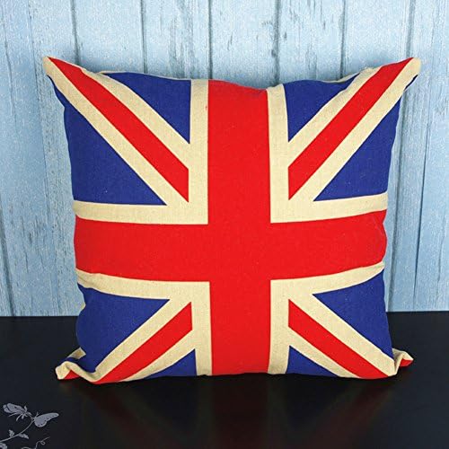 Weksi®Cotton Linen Square Decorative Throw Pillow Case Cushion Cover PillowCases 18"*18" British flag