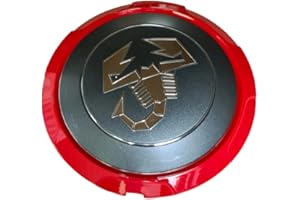 BRALEM 4 Pezzi Cappucci Centrali per Mozzo Auto, Per Abarth 500 500C, 134mm, Cappucci Centrali Ruote con Badge Cerchi Antipolvere, Coprimozzi Impermeabili, Accessori Esterna,a