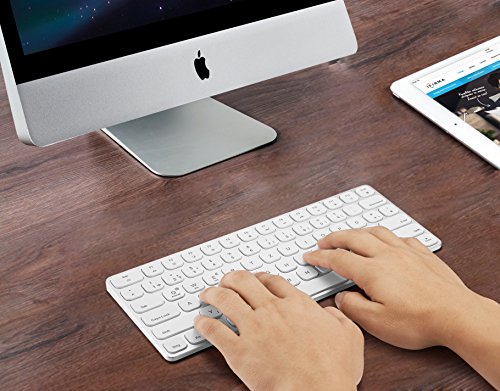 Supremery Bluetooth Tastatur Keyboard komplett aus Aluminium – mit Hintergrundbeleuchtung (schnurlos oder Kabel betrieb) für MAC OS, Windows 10/8/7, IOS 9/8, Android(QWERTZ, deutsches Tastaturlayout) - 3