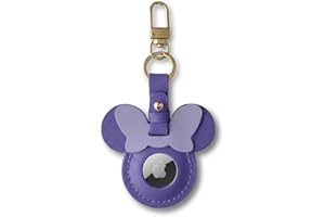 AirGear® MickeyTag - Airtag Schlüsselanhänger Leder, Anhänger aus Echtem Leder, Hülle - kompatibel mit Apple Airtag