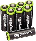 AmazonBasics AA Pre-Charged Rechargeable Batteries 2000 mAh [Pack of 8]