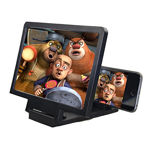Xiton Agrandisseur d'écran de téléphone Portable 3D HD Amplificateur de loupe Pliage de loupe Pliante portatif (Noir)