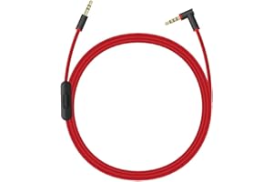 QKIIP Beats Kopfhörerkabel, 3,5 mm Beats Ersatzkabel, Ersatz-Audiokabel für Beats by Dre Kopfhörer Solo/Studio/Pro/Detox/Wireless/Mixr Kopfhörer (schwarz/rot)