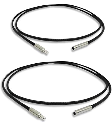 Pack 10 Collares De Cordón De Cuero Genuino CALFOVERA - Negro, 46 Cm, 2 Mm, Con Cierres De Plata, Para DIY