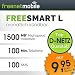 Produktbild freenetmobile freeSMART L im D-Netz, 1 Monat Laufzeit (monatlich kündbar), 1,5GB Internet-Flat mit max. 7,2 MBit/s, 100 Min und 100 SMS in alle deutschen Netze, monatlich nur 9,95 EUR, Triple-Sim-Karten