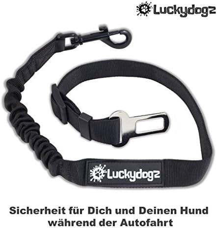 Premium dog car safety harness. Seat belt adaptor for maximum safety. With chrome clasp and elastic back absorber. Dog seat belt safety harness.