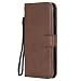 Produktbild DENDICO iPhone XR Hülle, Leder Wallet Tasche Handyhülle mit Standfunktion und Kartenfach, Magnetverschluss Flip Etui TPU Schutzhülle für Apple iPhone XR - Braun