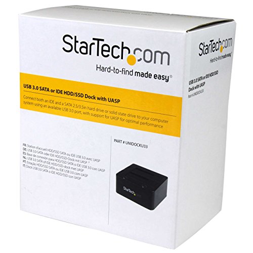 StarTech.com USB 3.0 Universal Festplatten Dockingstation – SATA III und IDE 2,5 & 3,5″ HDD und SSD Docking Station mit UASP - 5