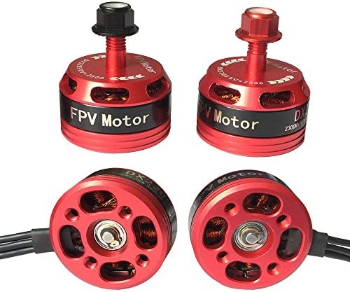 HJI 4pcs Brushless Motors 2205 2300KV for FPV Racing Drone Quadcopter 2CW 2CCW Red