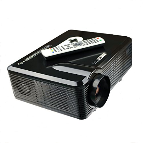 Excelvan - CL720D LED Proyector HD (3000 l&uacute;menes, resoluci&oacute;n 1280x800, HDMI VGA/ USB/ AV /Digital TV, altavoces incorporados), Negro