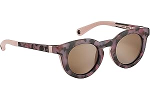 BÉABA BEABA, Lunettes de Soleil pour Enfant 2-4 ans, Protection 100 Pour cent UV - CAT 3, Protection Latérale, Confort Optimal, Branches Ajustables 360 Degré, Adapable à la Vue, RETRO Happy Pink Tortoise