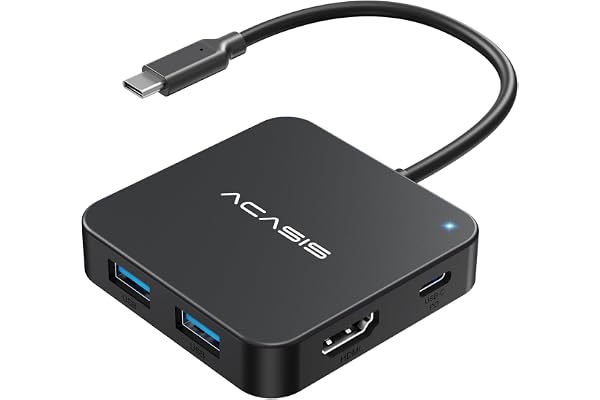 Adaptateur Hub USB C Multiport 6 en 1 vers 4K HDMI,100W PD Charge, 3 USB-A 3.0, 1 USB-C 3.0, pour MacBook Air, Laptop,Surface Pro, XPS,périphériques USB C et Les Dongle(0.49ft)
