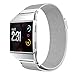 Produktbild kingko Bandlänge 210 mm Bandbreite 25 mm Magnetische Milanaise Edelstahl Armband Quick Release Fit Band Strap Für Fitbit Ionic (Silber)