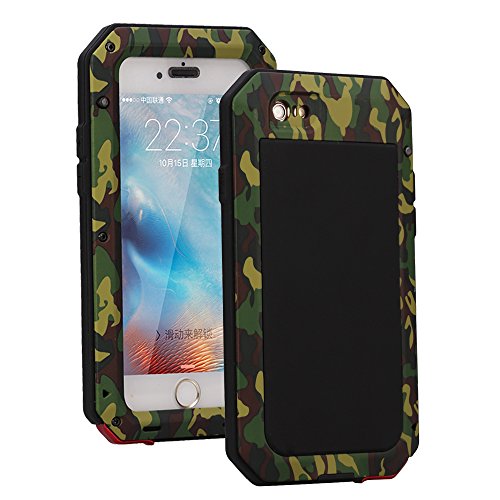 iPhone 5S SE Case,LIGHTDESIRE [Newest] Aluminum Alloy Army Camouflage Metal Extreme Water Resistant Shockproof Military Bumper Heavy Duty Cover Shell Case (For iPhone 5/5S/SE)