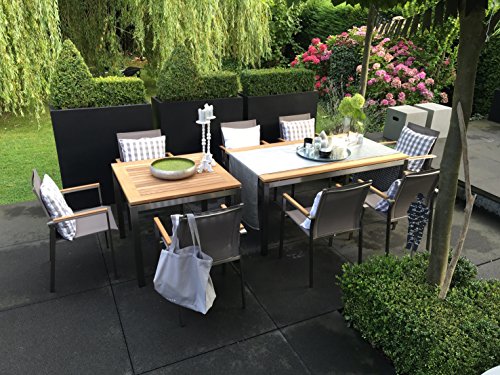 Nexus Edelstahl Tisch 90×90 cm Gartentisch Gartenmöbel Esstisch - 5