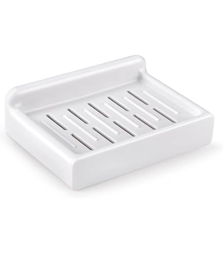 Portasapone Con Scarico - Salva Sapone Da Bagno, Anti-molliccio, Facile Pulizia (Bianco) - Foto 4