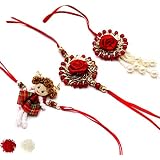 Quvyarts Rakhi for Brother Lumba Rakhi Kids Rakhi Doll Toy Rakhi Gift Combo of 3 with Roli Chawal: 