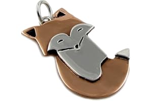 The Mexican Collection Fox Animal Solid 925 Silver and Copper Handmade Pendant