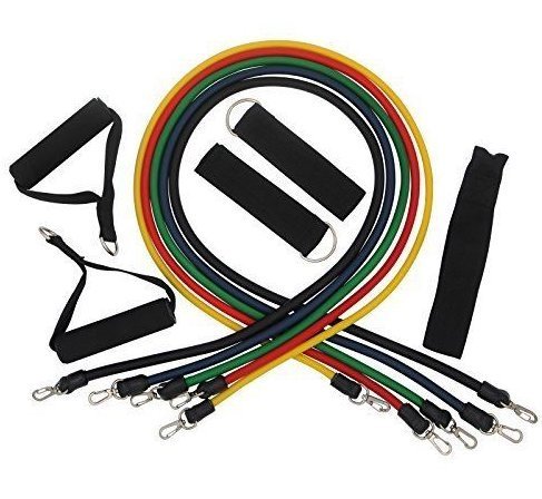 Anpro Fitnessbänder Klimmzug-Band 6 Teilige mit Tür-Anker gesetzt, Griff, Knöchelriemen und Tragetasche für Heimfitness / Reisen Fitness / Kraft