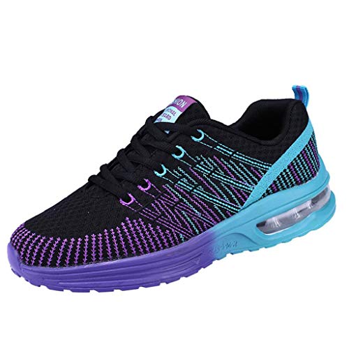 QUICKLYLY Zapatillas Deporte Hombres,Calzado Running/Correr Adulto,Zapatos Gimnasio Sneakers Entrenamiento Aire Libre Y Deportivas Transpirables Athletic(Púrpura,39CN)