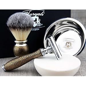 Haryali London Shaving Kit - 5 Pc Antique Shaving Kit - Double Edge Safety Razor - Silver tip Synthetic Shaving Brush… - Image 2
