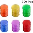 Toyvian Jetons en Plastique Couleur comptage jetons Jeu de société pièces de Jeu pièces colorées Jouets 300pcs (Couleur Assor