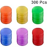 Toyvian Jetons en Plastique Couleur comptage jetons Jeu de société pièces de Jeu pièces colorées Jouets 300pcs (Couleur Assor
