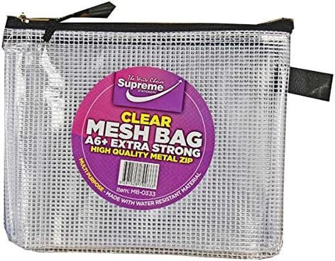 Supreme Stationery - 4 x A6+ Strong Clear Storage Waterproof Mesh Wallet